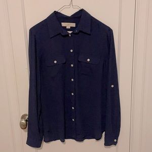 Blue loft blouse
